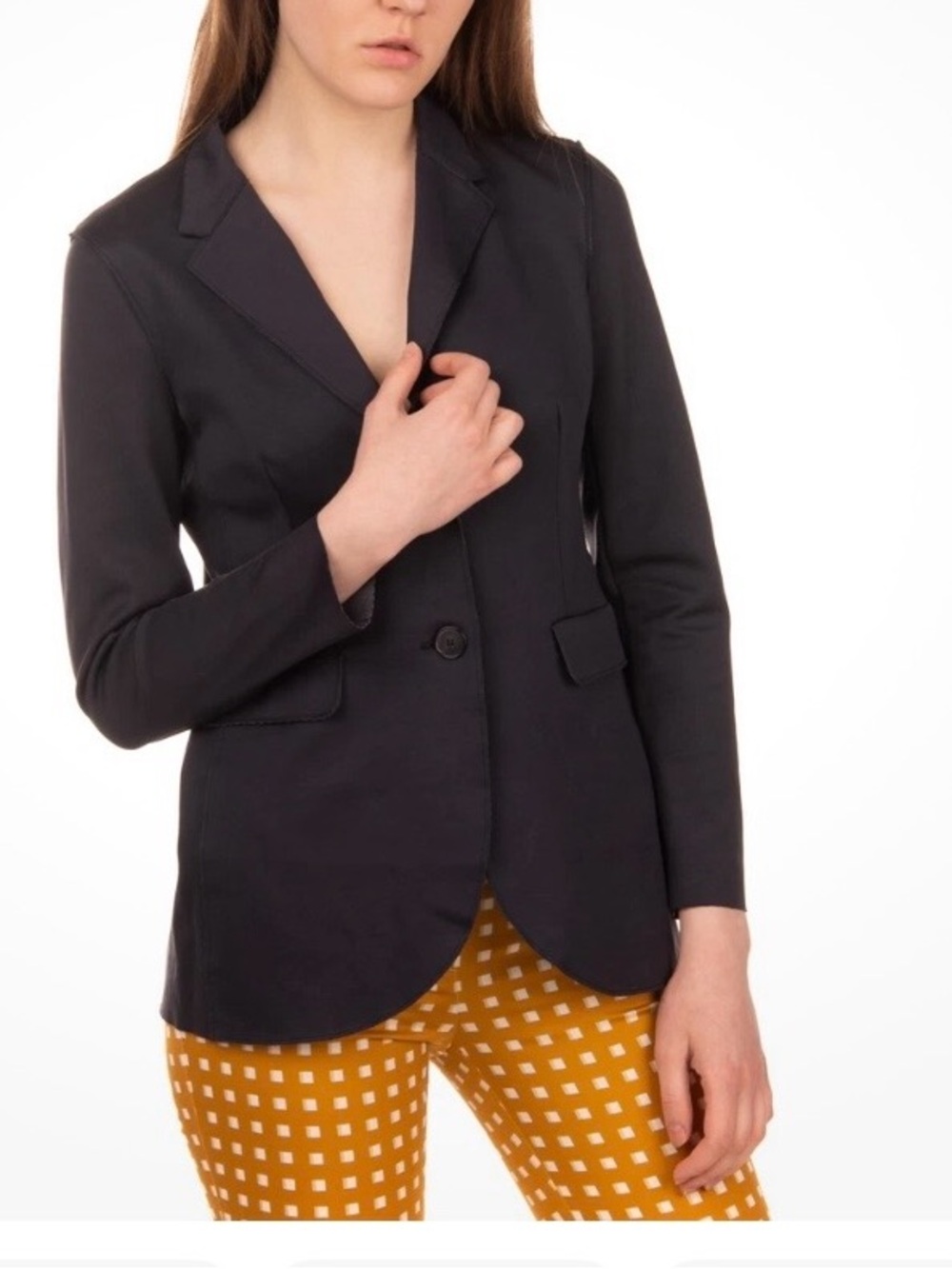Harris Wharf London Black Single-Button Stretch Blazer IT42 /S